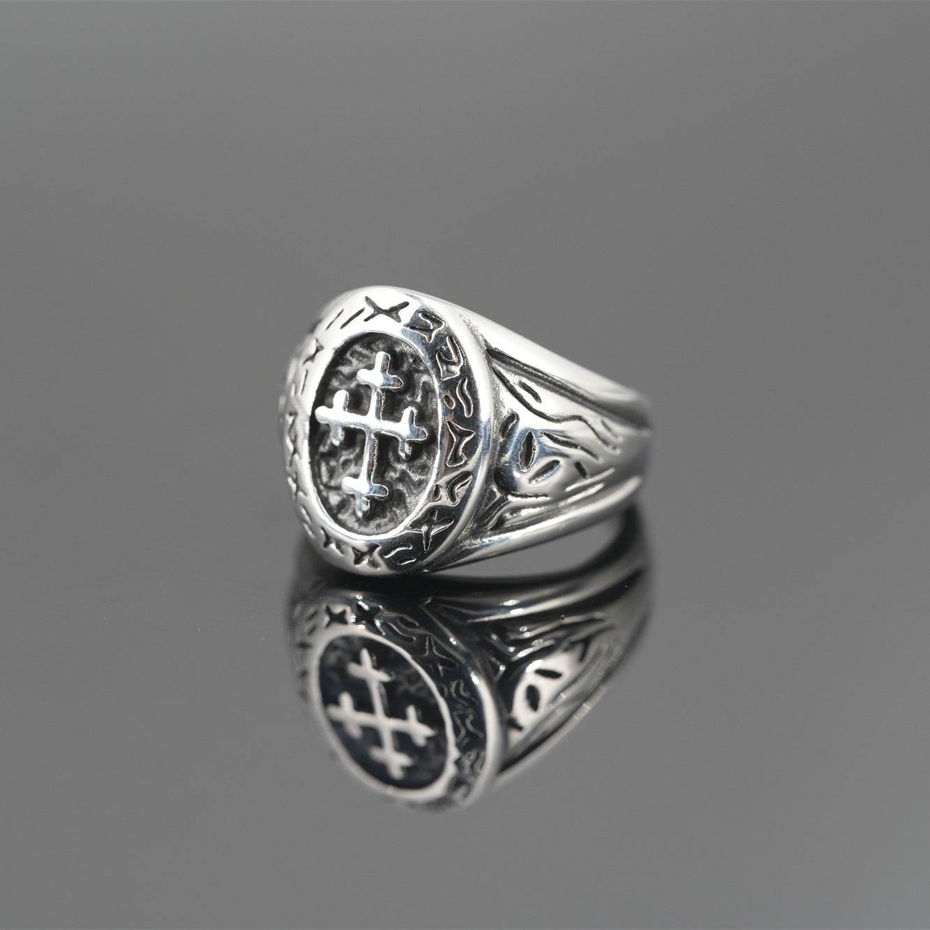 Fashion Brand Hip Hop Cool Retro Titanium Steel Ring For Men - Mubimart