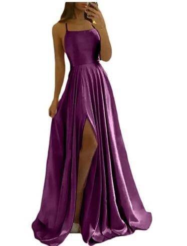 Evening Dress Prom Robe Formal Simple Split - Mubimart