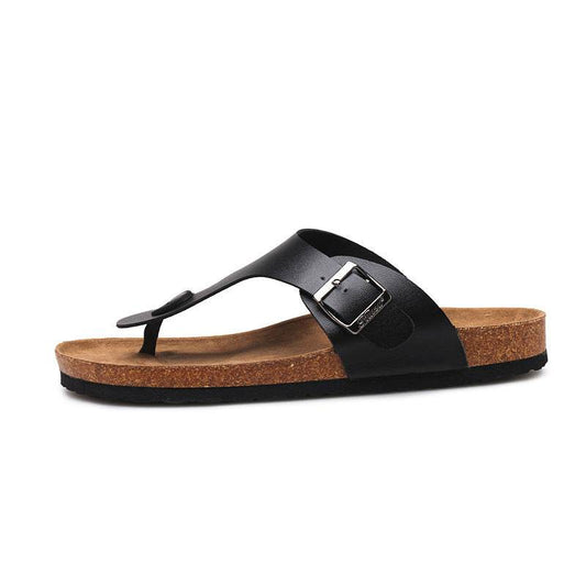 Slippers Summer Flip-Flops Beach Shoes Couples Cork Leisure Flip Flops - Mubimart