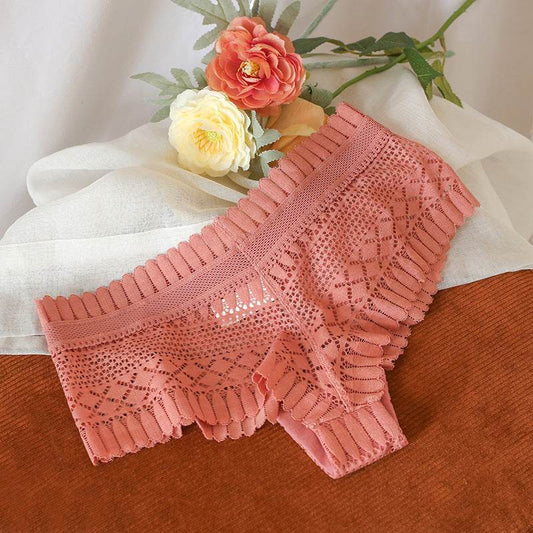 Feather Lace Thong Breathable Buttocks - Mubimart