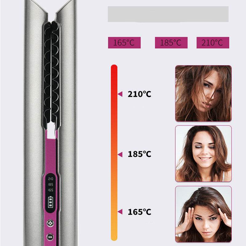 USB Wireless Charging Hair Straightener Comb - Mubimart
