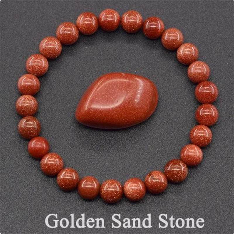 Natural Stone Elastic String Beaded Bracelet Jewelry Stone Tiger Eye Beaded Yoga Bracelets For Men Women - Mubimart