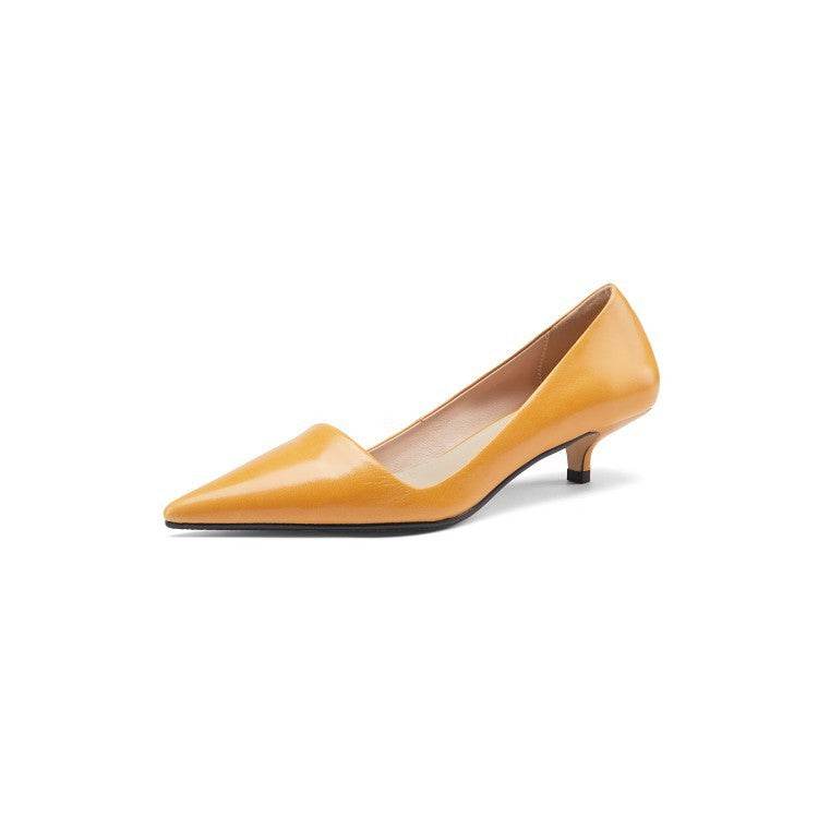 Fairy Shoes Mid-heel Single Shoes Simple Pointed Toe Stilettos Pumps Stiletto Shoes - Mubimart