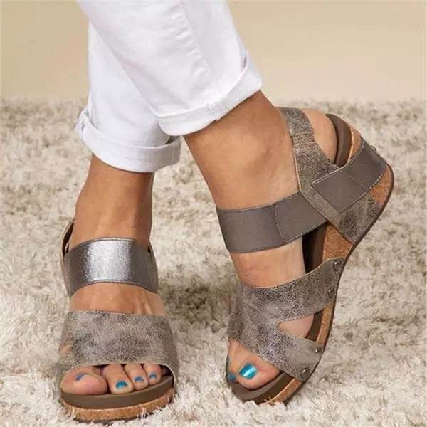 New Summer Women's Shoes Large Size Wedge Sandals High Heels - Mubimart