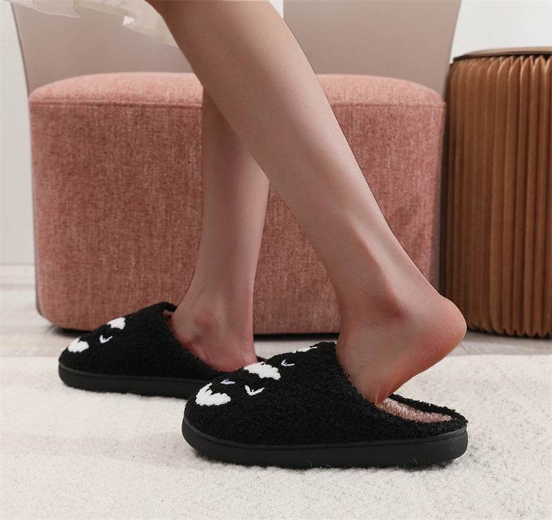 Funny Bat Slipper Halloween Pumpkin Flat Indoor House Shoes For Women Men Soft Plush Cozy Horror Fashion Halloween Gifts - Mubimart