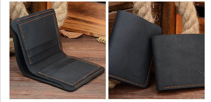 Business Fashion Men Retro Short Wallet - Mubimart