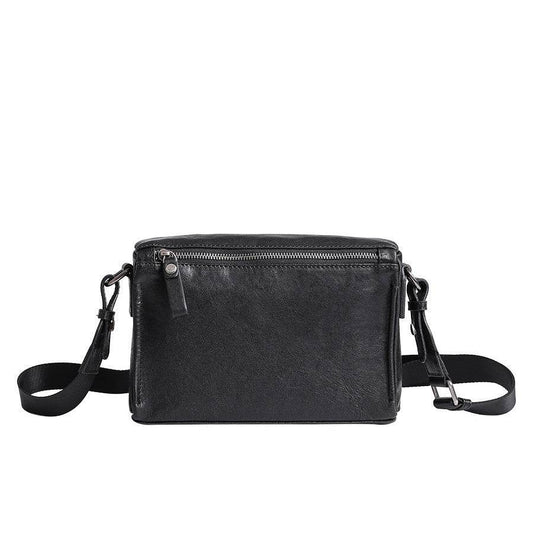 Mens Fashion Retro Casual Cowhide Shoulder Bag - Mubimart