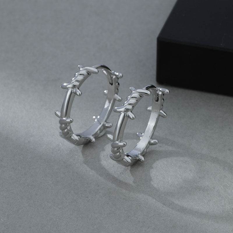 Thorn Plant Ear Clip Earrings For Men - Mubimart