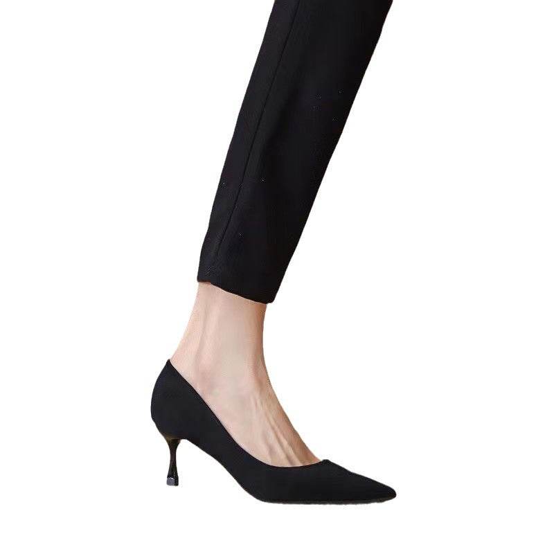 New Women's Shoes Workplace Work Shoes Black High Heels - Mubimart