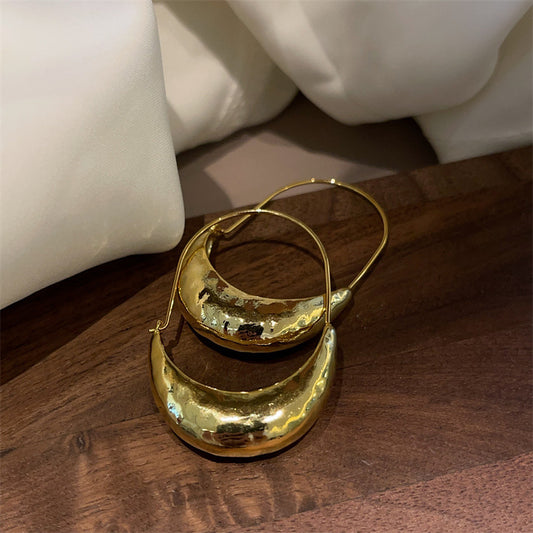 Women's Sailboat-shaped Embossed Large Earrings