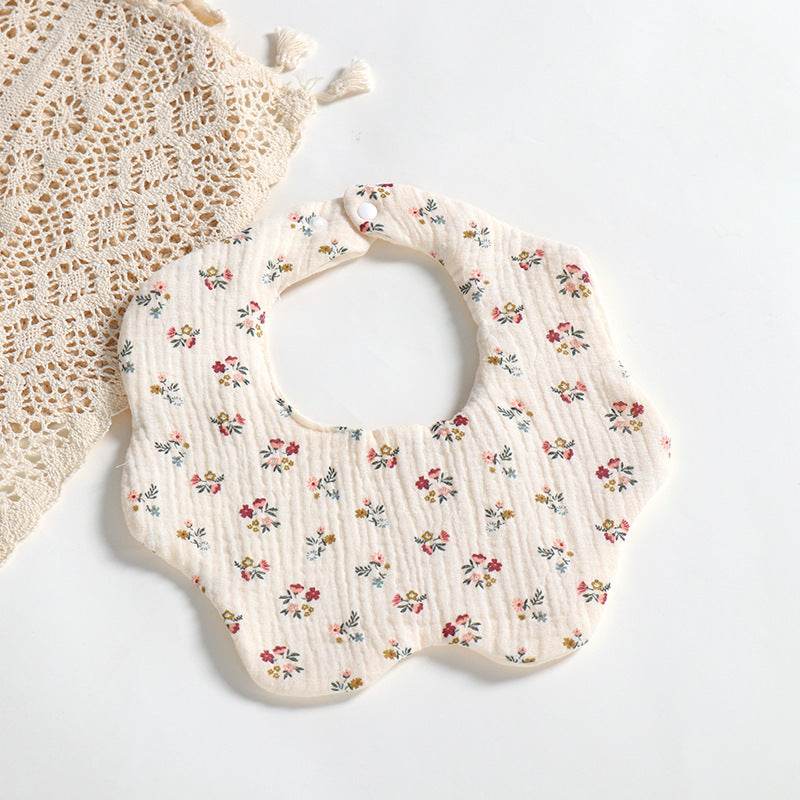 6 Layers Cotton Cloth Petal Bib Children's Saliva Towel Can Rotate 360 Degrees - Mubimart