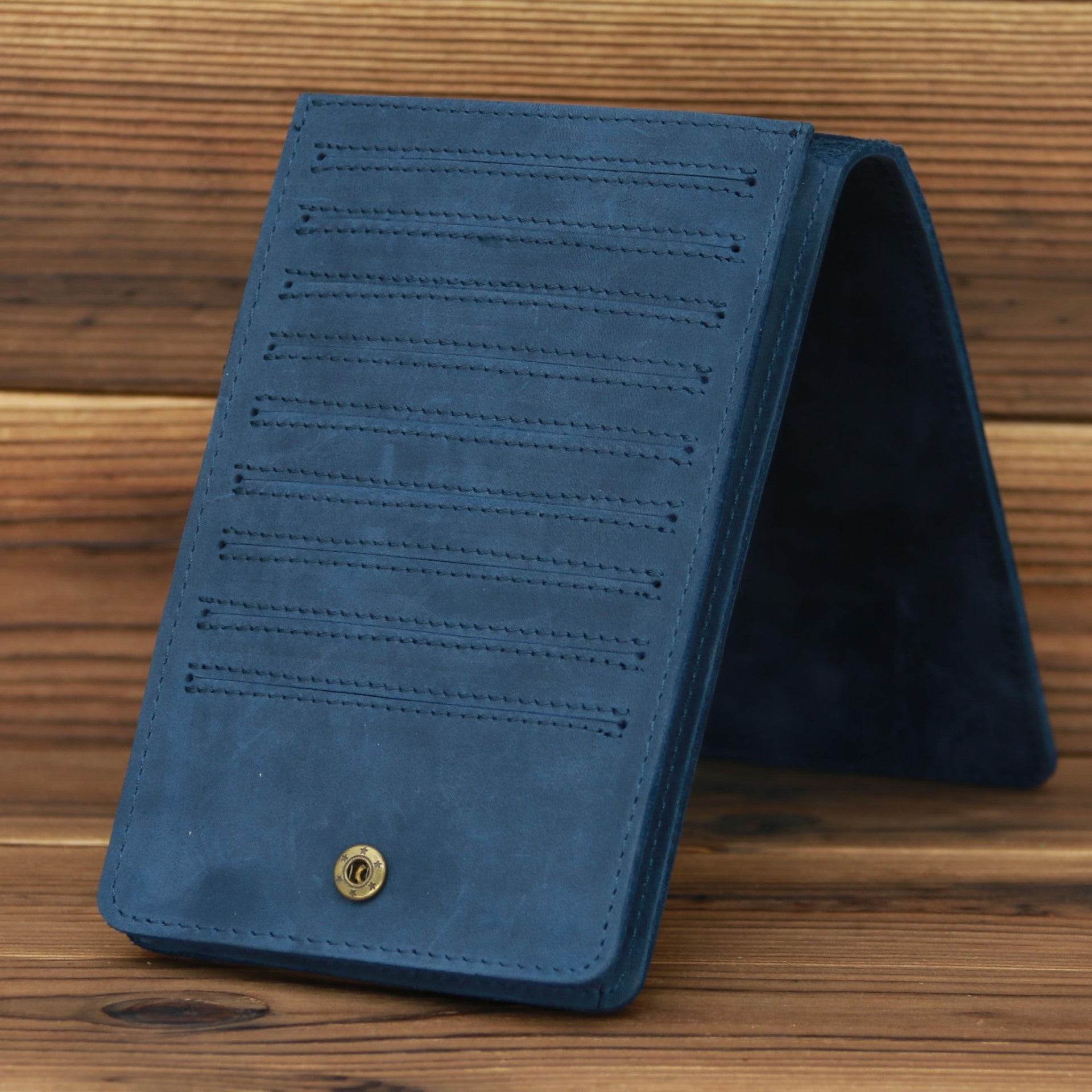 Men's Long Mobile Phone Bag Money Bag Head Layer Cowhide Crazy Ma Card Bag Wallet Card Clip Big Card Clip Thin - Mubimart