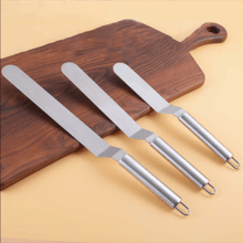 8 Inch Stainless Steel Cake Spatula Curved Butter Spatula Baking Tool - Mubimart
