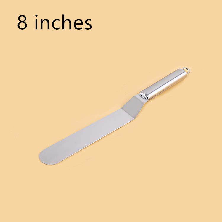 8 Inch Stainless Steel Cake Spatula Curved Butter Spatula Baking Tool - Mubimart