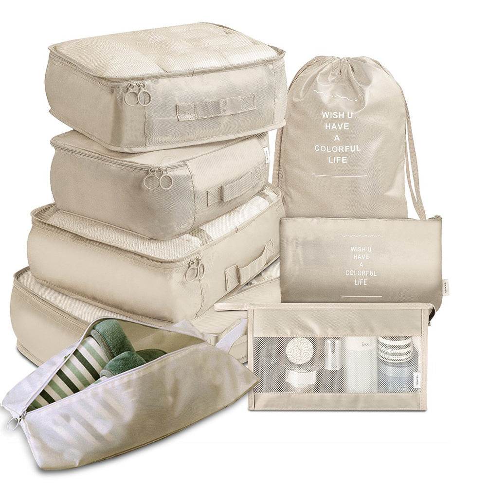 8-piece Set Luggage Divider Bag Travel Storage Clothes Underwear Shoes Organizer Packing Cube Bag - Mubimart