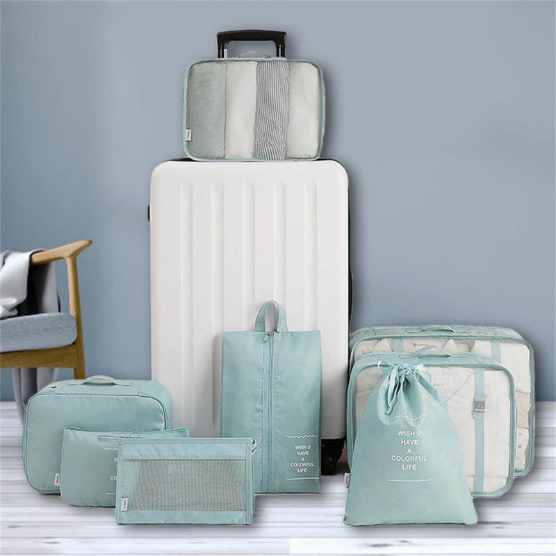 8-piece Set Luggage Divider Bag Travel Storage Clothes Underwear Shoes Organizer Packing Cube Bag - Mubimart