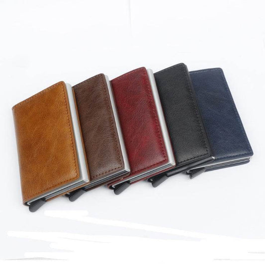 PU Automatic Card Card Holder RFID Multi-function Card Holder - Mubimart