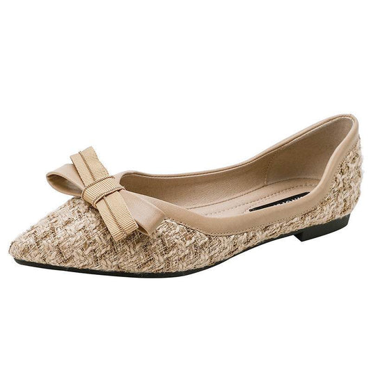 Women's Flat Pointed Toe Flat Elegant Pumps - Mubimart