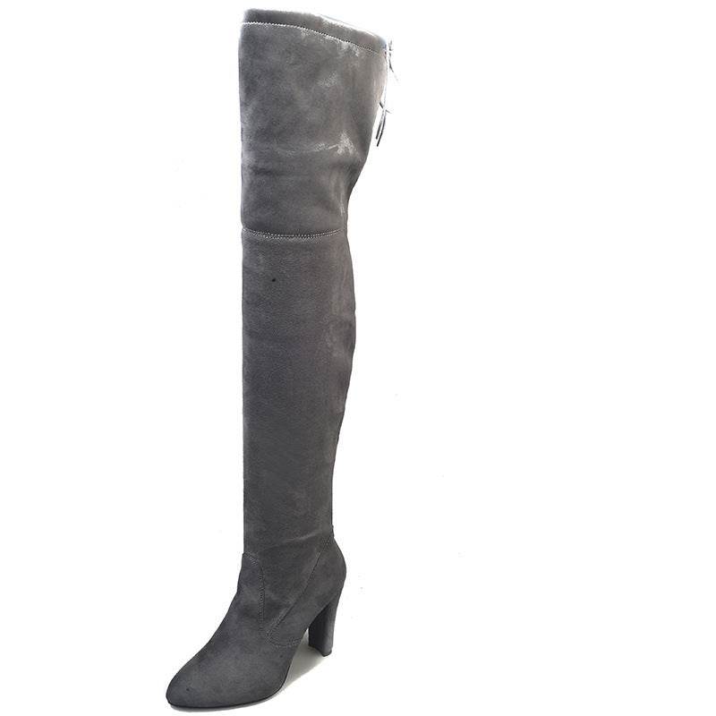 Pointed Toe Chunky Heel Over-the-knee Boots Springy Thigh Boot Women - Mubimart