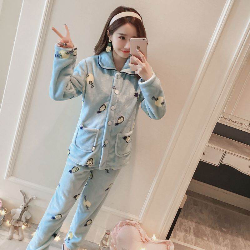 Coral Fleece Pajama Set - Mubimart