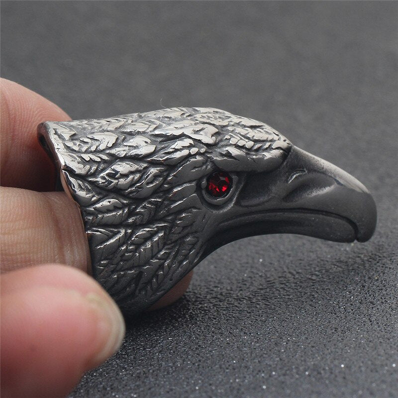 Metal Punk Eagle Animal Ring Heren