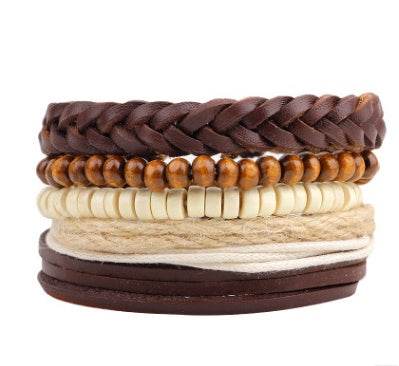 Fashion Beaded Leather Bracelets And Bracelets - Mubimart
