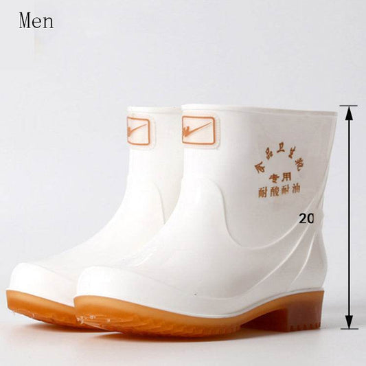 Short White Rain Boots For Men and Women - Mubimart