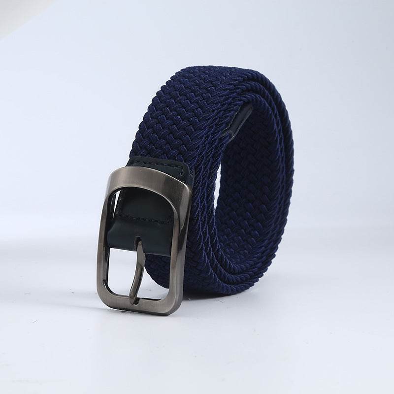 Men's Woven Canvas Outdoor Alloy All-match Elastic Belt - Mubimart