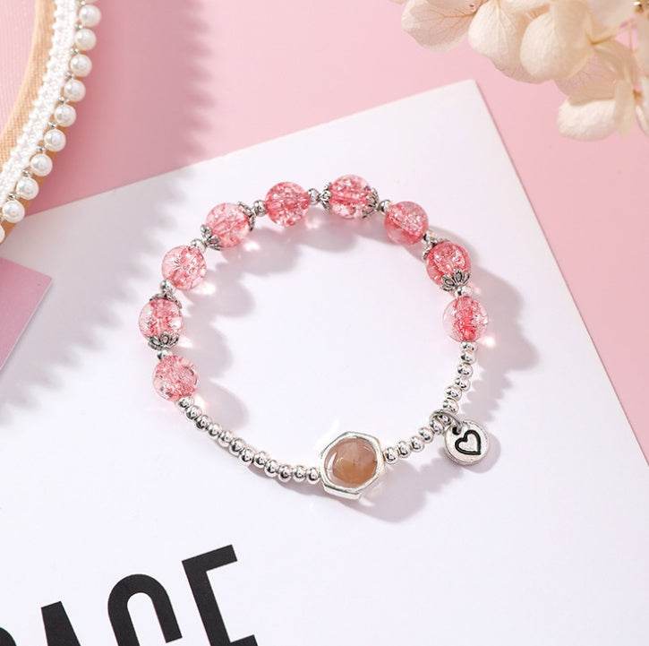 Individuality Cracked Beads Single Circle Beaded Bracelet Women - Mubimart