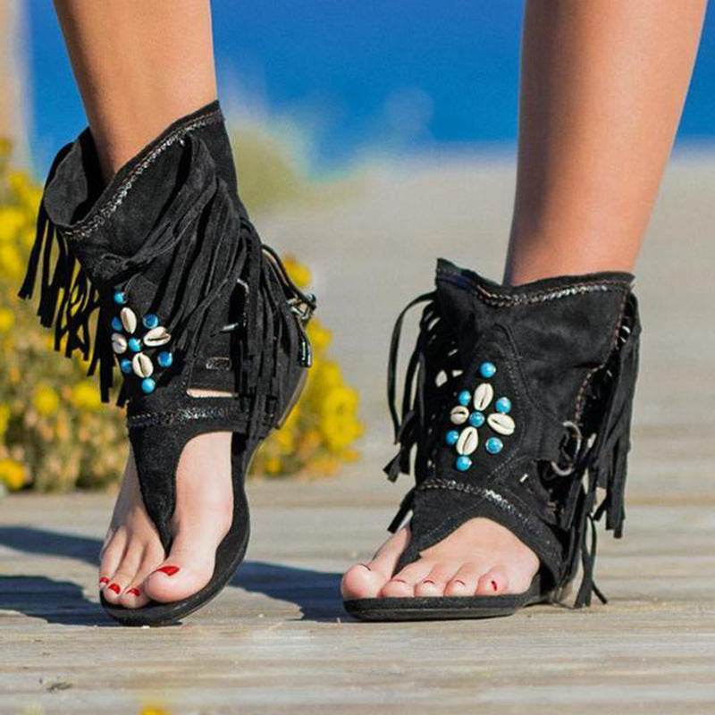 Beaded Roman sandals women - Mubimart
