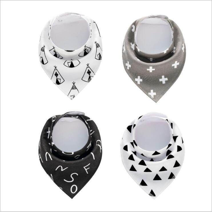 4pcs Lot Bibs Burp Cloth Print Arrow Wave Triangle Baby Bibs Cotton Bandana Accessories - Mubimart