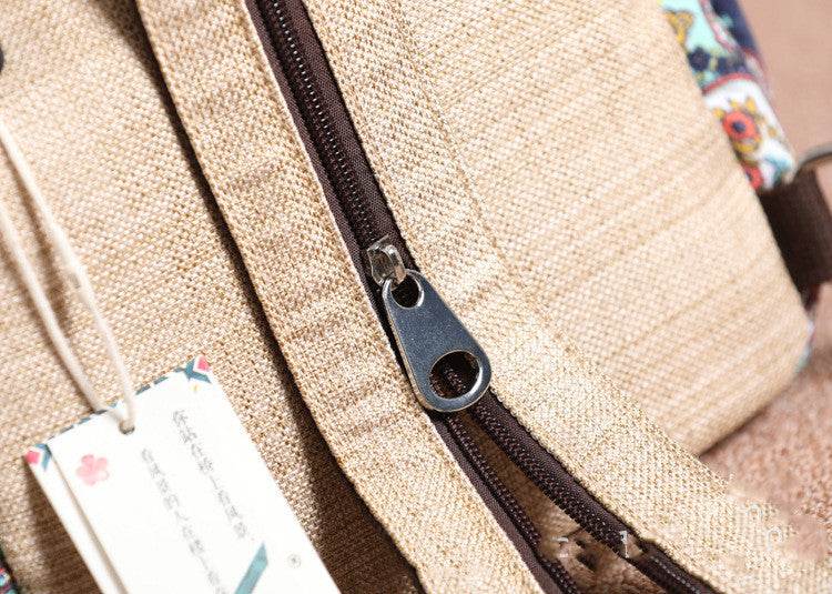 A touch of colorful backpack small backpack national style new style backpack literary style backpack women''s Bag Travel Backpack - Mubimart