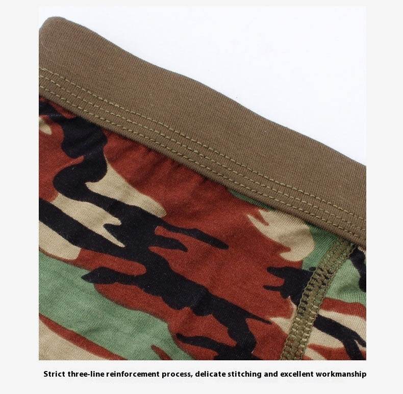 Camouflage Men's Underwear Modal Breathable Boxers Mid-waist Printed Boxers - Mubimart