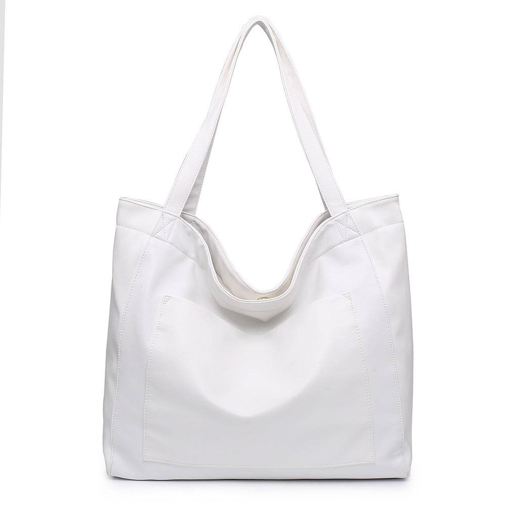 Large Capacity Oil Wax Tote Bags for Women Shoulder Bag - Mubimart