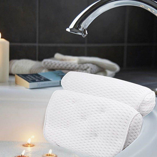 4D Bath Pillow Head And Neck Pillow With Suction Cup Bathtub Non-slip Bath Pillow - Mubimart