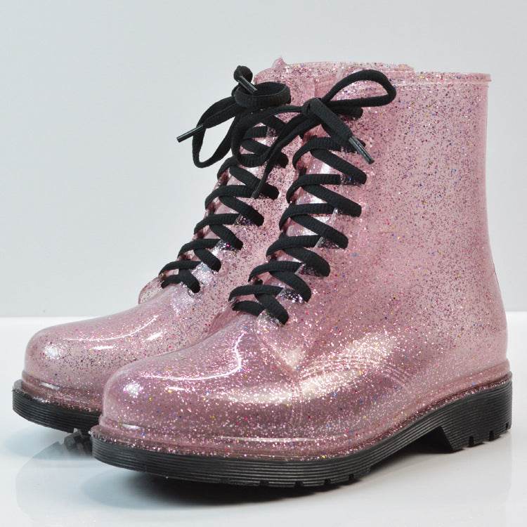 Transparent glitter rain boots - Mubimart