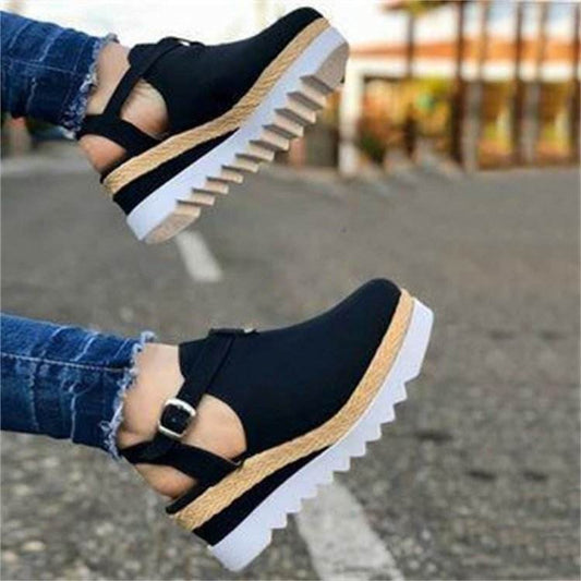 Plus size wedge sandals - Mubimart