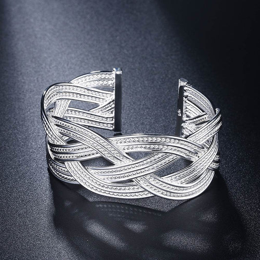 Silver Bangle Bracelet - Mubimart