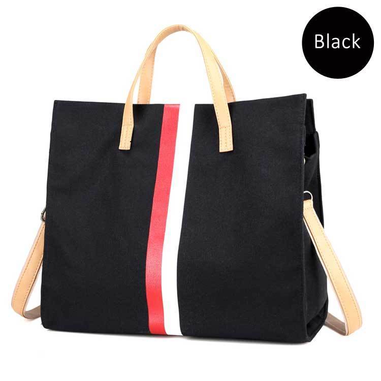 Canvas Ladies Work Bag Women Tote Hand Bag Shoulder Bag for Women Fashion Lady Shopping Canvas Stripe Tote Bags Female Handbags - Mubimart