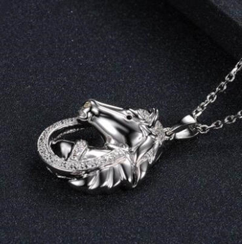 Horse To Success Mens Pendant Natal Zodiac Patron Saint Necklace - Mubimart
