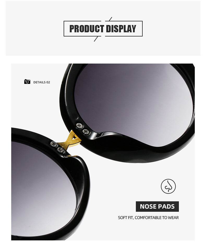 Women's Retro Cat Eye Sunglasses Large Rim Sunglasses - Mubimart