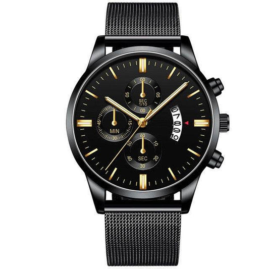 Mens Business Luxury Watches For Men Mesh Band Quartz Watch - Mubimart