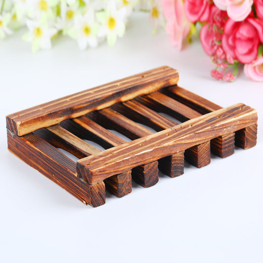Carbonized Bamboo And Wood Soap Dish Handmade Bathroom Soap Dish