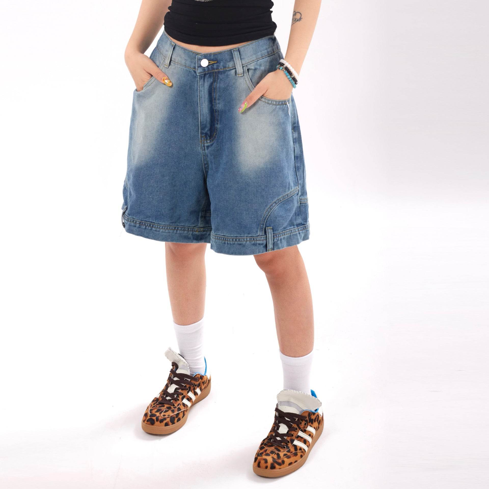 Fashion Baggy Denim Shorts Men And Women - Mubimart