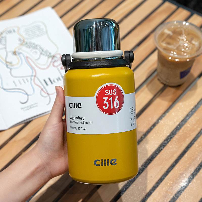 Stainless Steel Large Capacity Thermal Mug Travel Outdoor - Mubimart