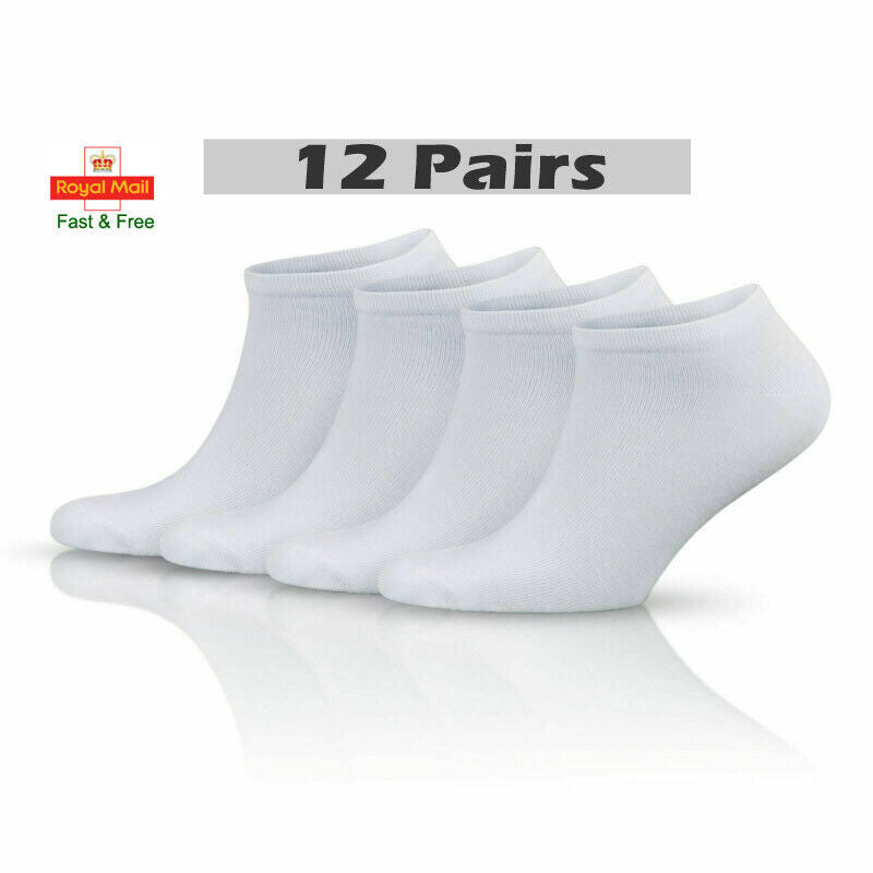 12 Pair Men Women Trainer Liner Ankle Socks Invisible Cotton Low Cut Sport Socks - Mubimart -  