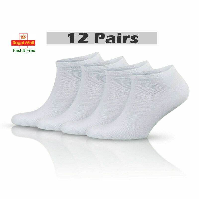 12 Pair Men Women Trainer Liner Ankle Socks Invisible Cotton Low Cut Sport Socks - Mubimart