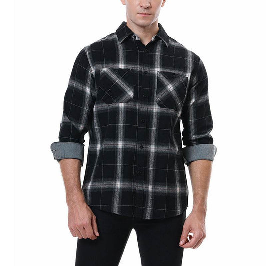 Men's Plaid Flannel Brushed Thermal Shirt - Mubimart