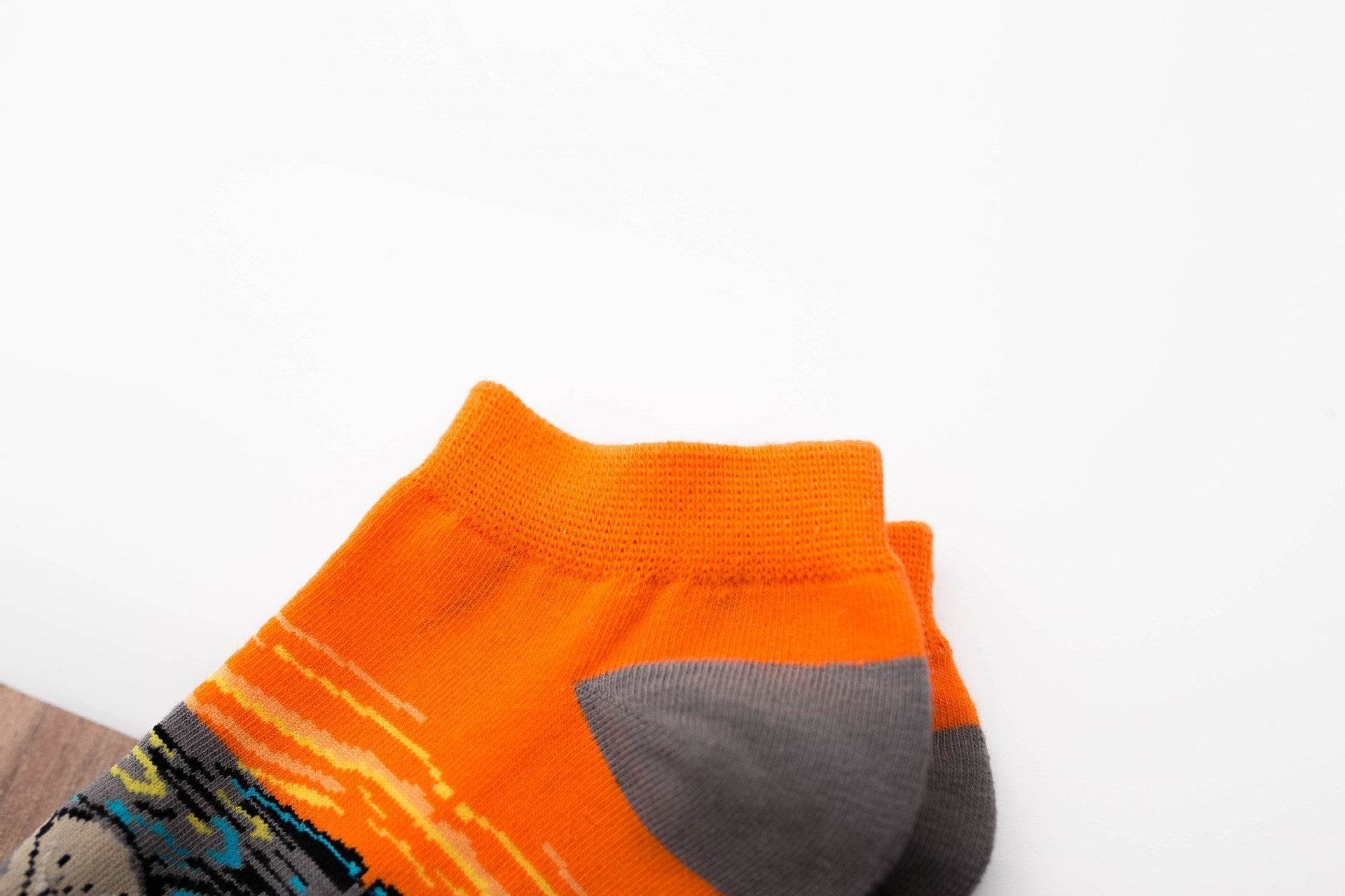 Retro Artistic Oil Painting All Cotton Low Cut Socks - Mubimart