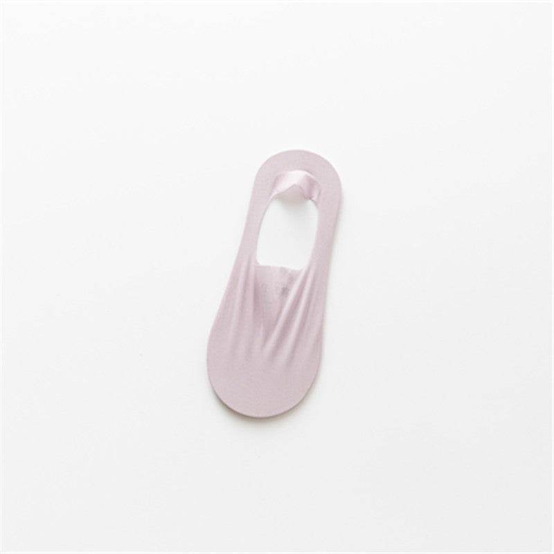 Ice Silk Low Top Socks Cotton Bottom Invisible Thin Silicone Non-slip Tight - Mubimart